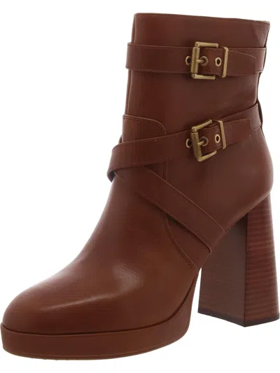 Vince Camuto Coliana Womens Leather Stacked Heel Booties In Multi