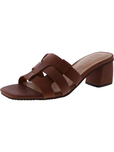 Nydj Glorianago Womens Faux Leather Woven Slide Sandals In Green