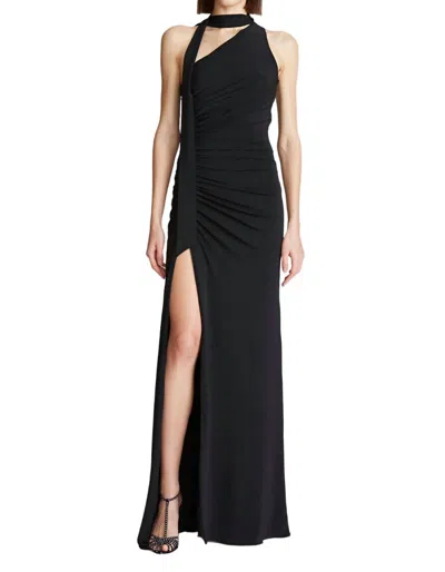 Halston Audrie Gown In Black In Black