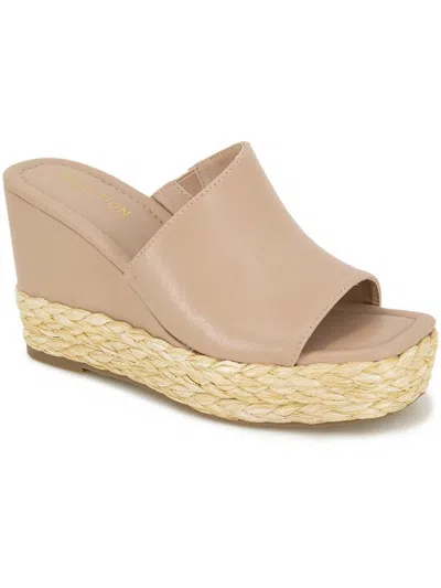 Kenneth Cole Reaction Maria Mule Womens Faux Leather Slide Sandals In Multi