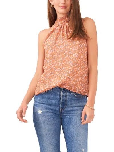 1.state Womens Tie Neck Floral Halter Top In Multi