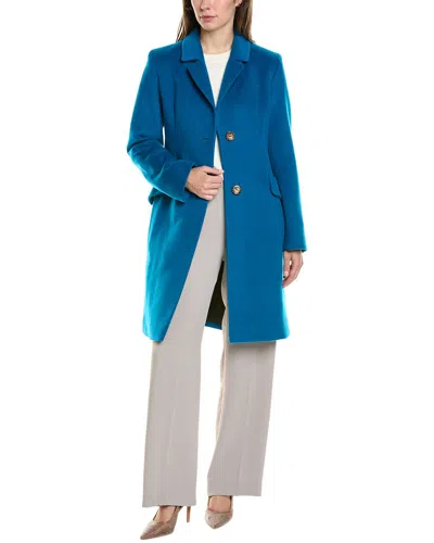 Fleurette Medium Wool-blend Coat In Blue