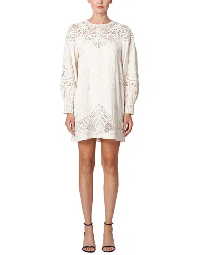 Carolina Herrera Floral-appliqué Long-sleeve Minidress In White