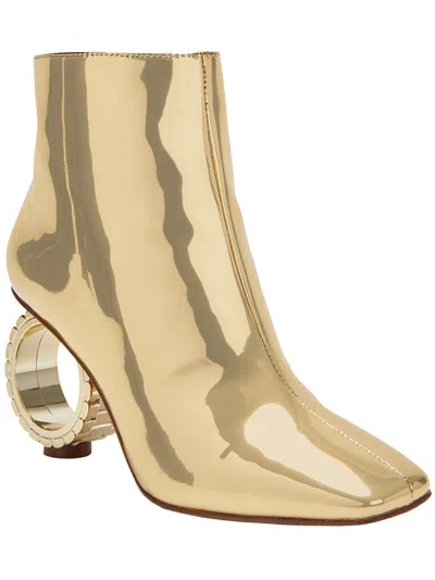 Katy Perry The Linksy Bootie Womens Patent Zipper Booties In Gold