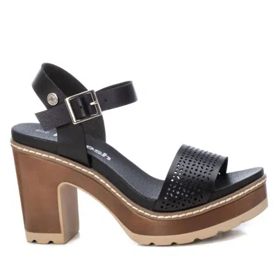 Xti Women's Casual Heeled Platform Sandals In Black In Black