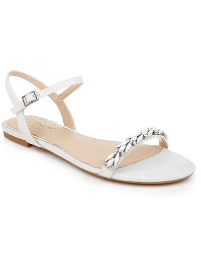Jewel Badgley Mischka Danica Womens Embellished Faux Leather Ankle Strap In Multi