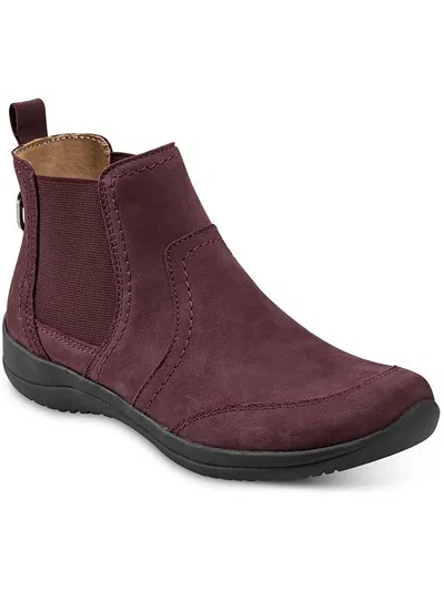 Earth Faine Womens Faux Leather Pull On Booties In Pink