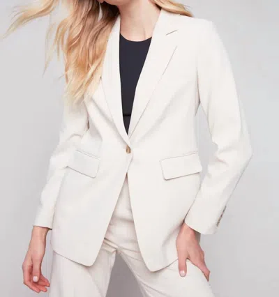 Charlie B Air Flow Blazer In Beige In Beige