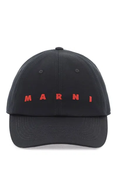 Marni Beige Cotton Baseball Cap In Beige