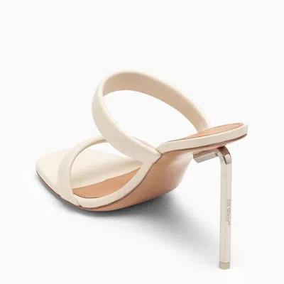 Shop Off-white High Strap Sandal In White Leather For Women