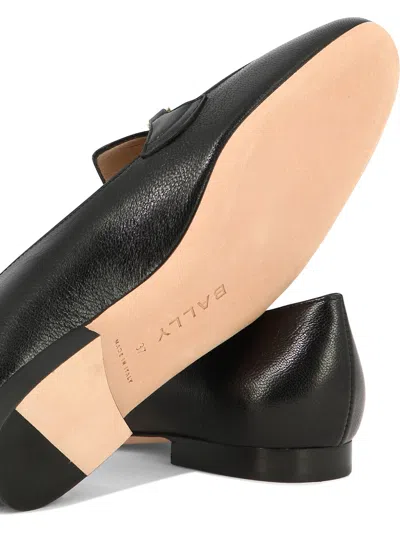 Bally Embellished Leather Loafers For Women In Black