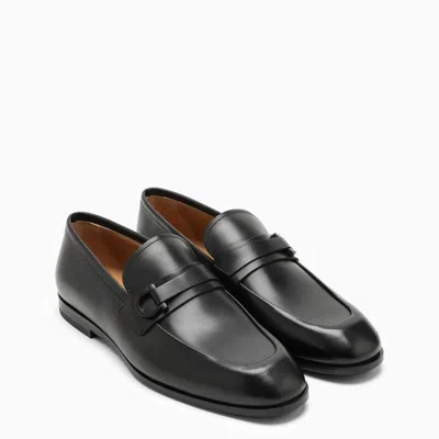 Ferragamo Foster Gancini Loafers In Hammered Leather In Multicolor