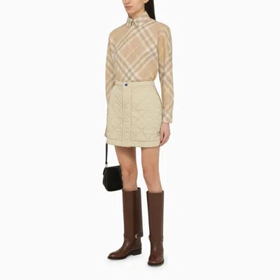 Burberry Quilted Mini Skirt In Beige