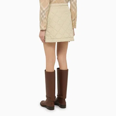 Burberry Quilted Mini Skirt In Beige