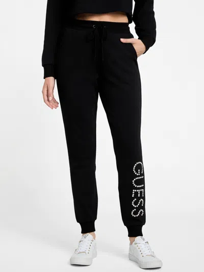Guess Factory Camilla Rhinestone Joggers In Black