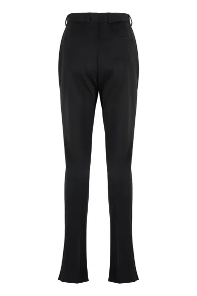 Dolce & Gabbana Stretch Fabric Pants With Zipped Ankle In Black