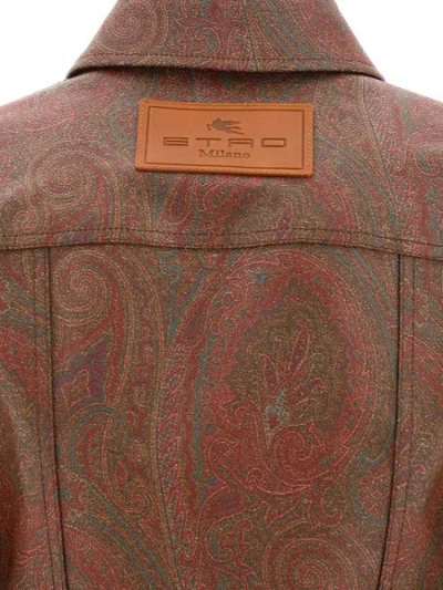 Etro Cropped Paisley-print Coated Cotton-blend Canvas Jacket In Multicolor