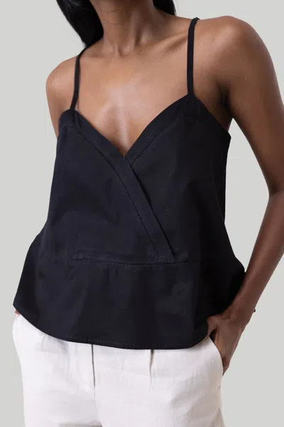 Reistor V-neck Camisole With Lace In Black