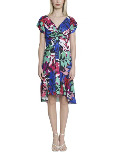 Maggy London Womens Printed Mid Calf Shift Dress In Multi