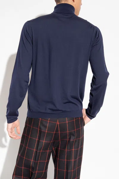 Gucci Men's Blue Wool Turtleneck Sweater For Ss23 In Blue