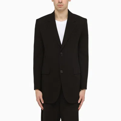 Shop Ami Alexandre Mattiussi Classic Black Wool Jacket For Men (ss24)