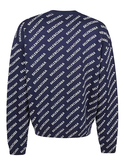 BALENCIAGA MEN'S 24SS BLUE SWEATER 