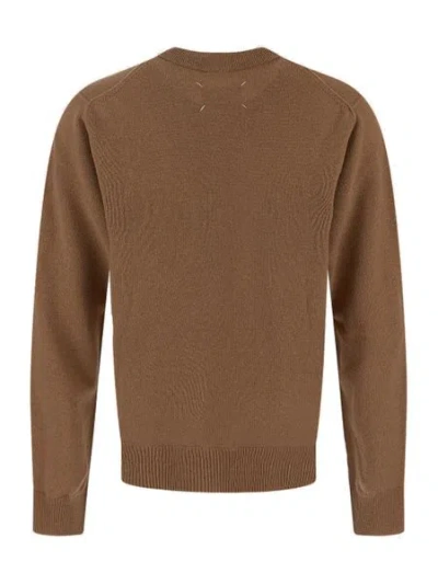 Maison Margiela Luxurious Men's Charcoal Grey Cashmere Jumper For Fall/winter 2024 In Beige