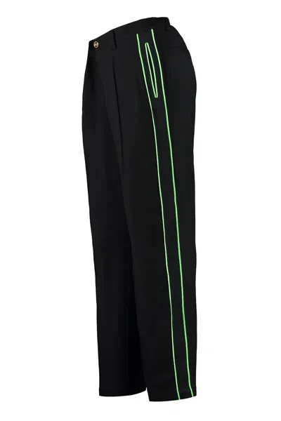 Versace Men's Logoed Side Stripes Track-pants In Black