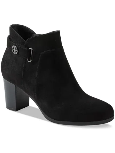 Giani Bernini Womens Faux Suede Block Heel Booties In Multi