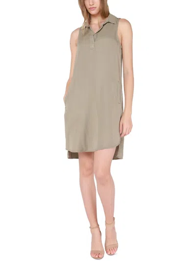 Black Tape Womens Collared Sleeveless Midi Dress In Multi