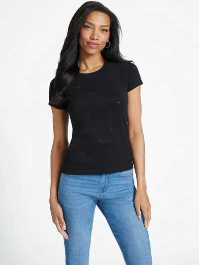 Guess Factory Eco Victorine Tee In Black