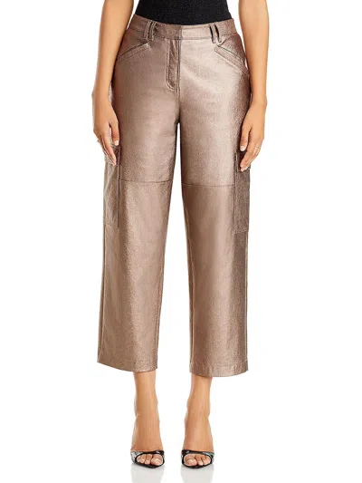 Kobi Halperin Diana Womens Metallic Cargo Cropped Pants In Gold