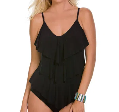 Magicsuit Rita Triple Tier Tankini Top In Black In Black