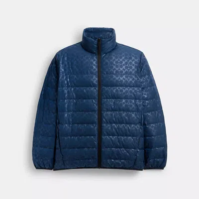 Coach Outlet Lightweight Down Jacket In Blue