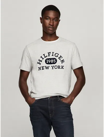 Tommy Hilfiger Varsity Monotype Logo T In Grey