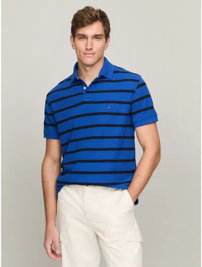 Tommy Hilfiger Regular Fit Stripe Polo In Blue