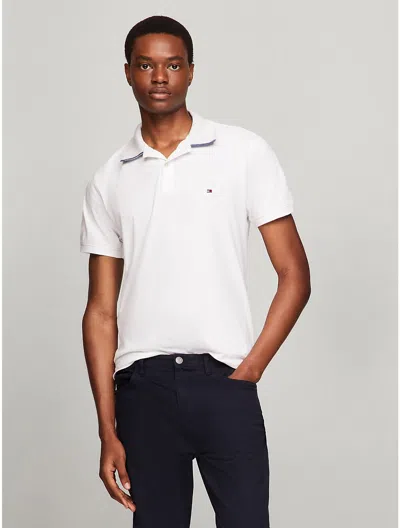 Tommy Hilfiger Regular Fit Monotype Interlock Polo In White