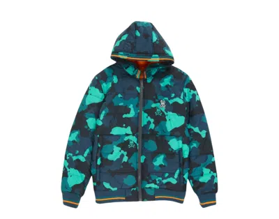 Psycho Bunny Urswick Camo Midnight Ocean Jacket B6n219q1po-mna In Green