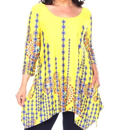 White Mark Rella Tunic Top In Yellow