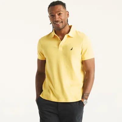 Nautica Mens Slim Fit Interlock Polo In Yellow