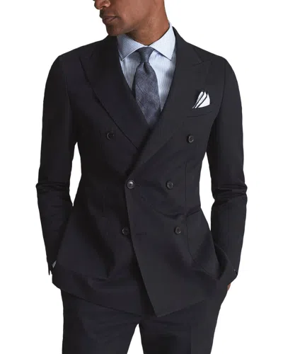 Reiss Class Linen-blend Jacket In Black