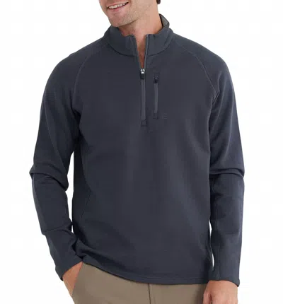 Free Fly Bamboo Heritage Fleece Quarter Zip Sweater In Graphite In Pink