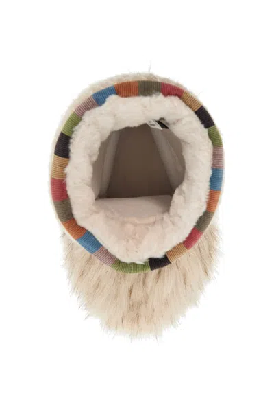 Moon Boot Icon Yeti Mid Ankle Boots In Neutral