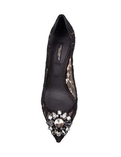 Dolce & Gabbana Bellucci 90 Crystal-embellished Pumps In Taormina Lace In Blue