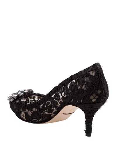 Dolce & Gabbana Bellucci 90 Crystal-embellished Pumps In Taormina Lace In Blue