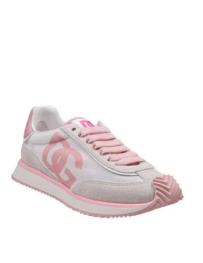 Dolce & Gabbana Canvas And Suede Sneakers In Multicolor