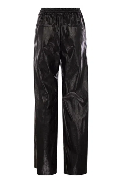 Weekend Max Mara Plutone - Coated Fabric Wide Trousers In Black