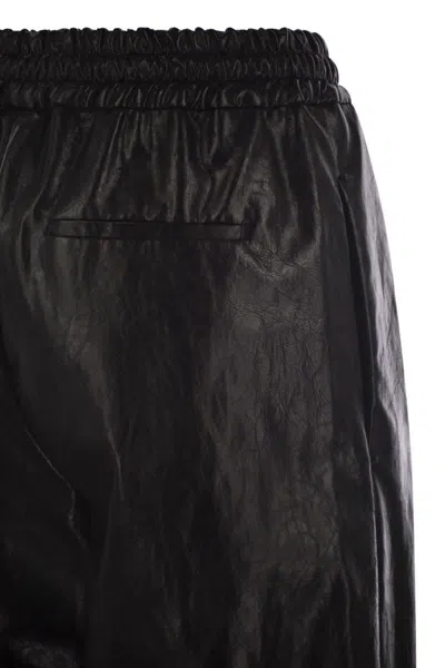 Weekend Max Mara Plutone - Coated Fabric Wide Trousers In Black