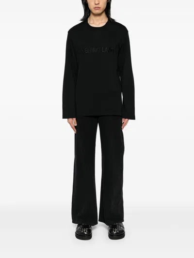 Helmut Lang Logo Crew Neck T-shirt Long Sleeves