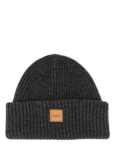 Apc Beanie Hat With Logo In Gray